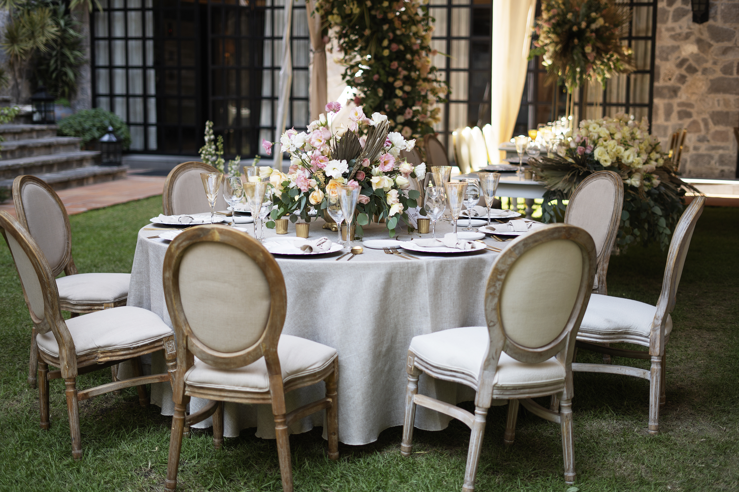 Montaje de boda de Patios en Puebla, México